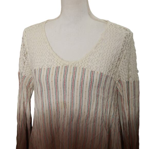 Gimmicks Brown And White Ombre Crochet Top‎ size small - Picture 3 of 6